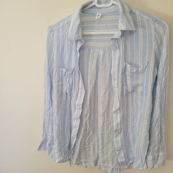 BP Women’s Light Blue Striped Button-Down Top – Size XXS (EUC) - Picture 4 of 5